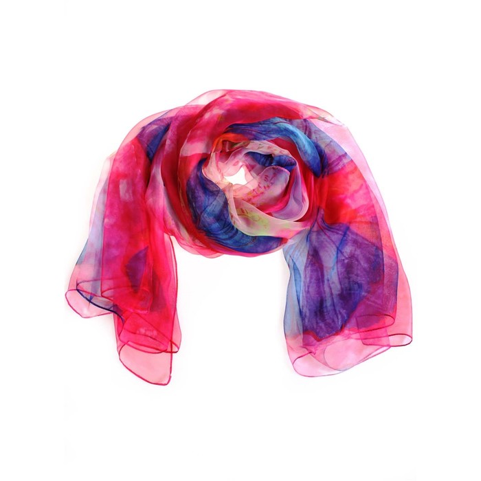 Палантин женский, размер 180х90 см, KSH3503 розовый, синий