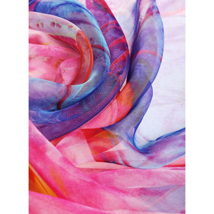 Палантин женский, размер 180х90 см, KSH3503 розовый, синий