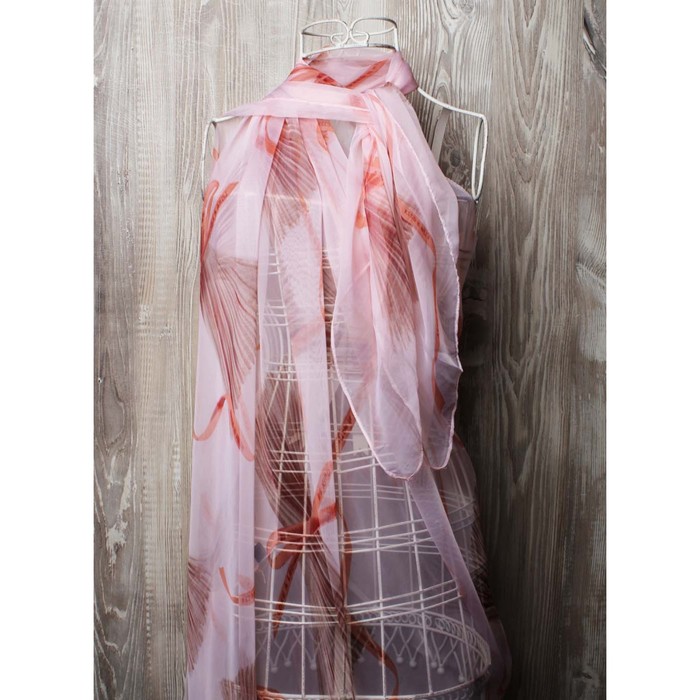 Палантин женский, размер 180х90 см, KSH3524 розовый