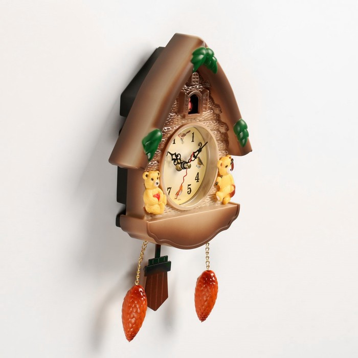 Часы настенные с кукушкой "Мишки в домике"
