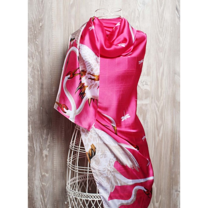 Палантин женский, размер 180х90 см, K0518OP250 фуксия, бежевый