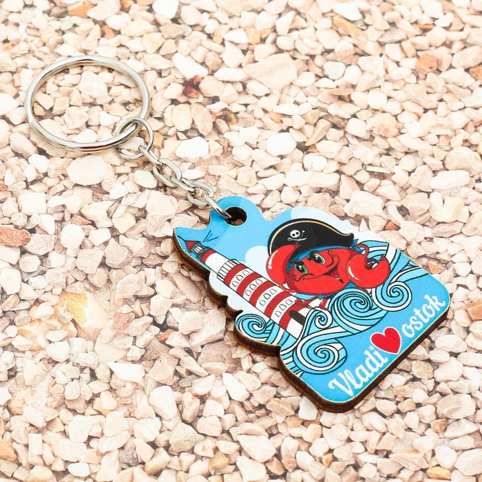 Брелок деревянный «Владивосток. Краб» 3,5 x 4,9