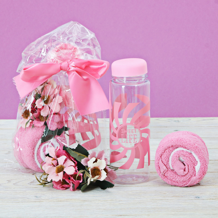 Набор "Sweet life",бутылка для воды, полотенце