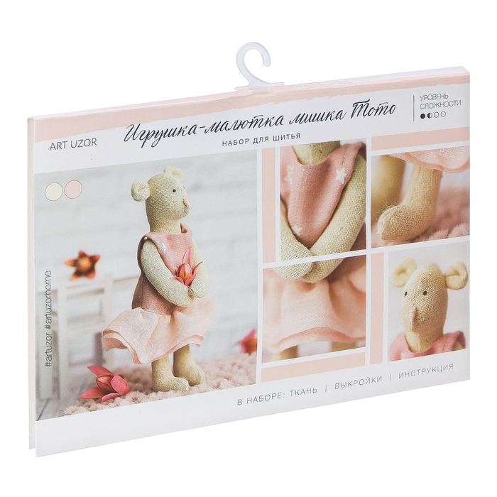 Игрушка–малютка «Мишка Тото», набор для шитья, 21 × 14,4 × 0,8 см