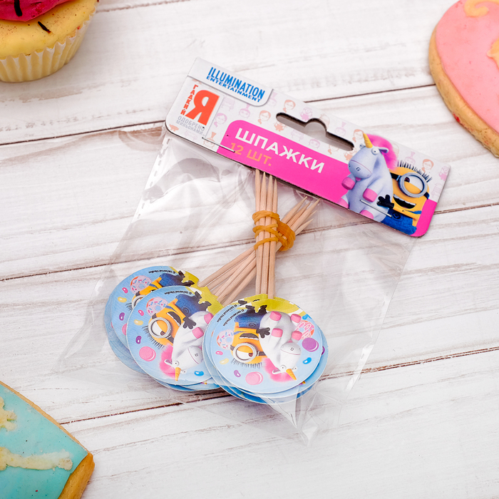 Шпажки "Миньон с единорогом" Гадкий Я (набор 12 шт)