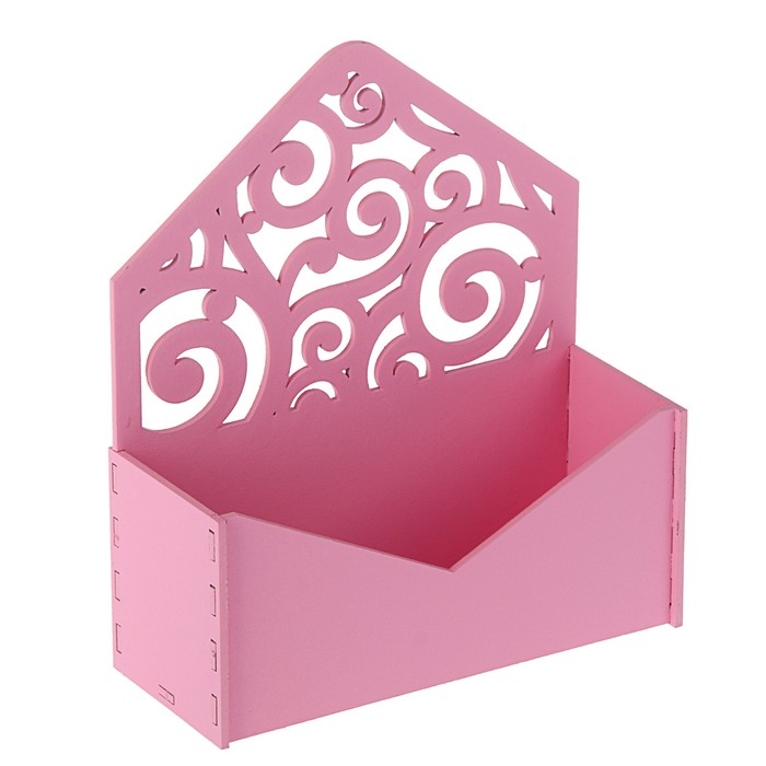 Кашпо флористическое "Конверт", с вензелями, розовый, 18 х 6,6 х 20,5 см