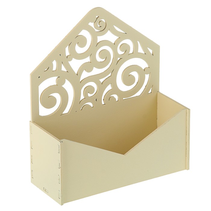 Кашпо флористическое "Конверт", с вензелями, шампань, 18 х 6,6 х 20,5 см