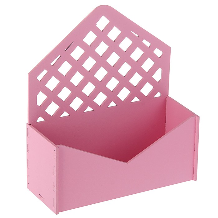 Кашпо флористическое "Конверт", с решеткой, розовый, 18 х 6,6 х 20,5 см