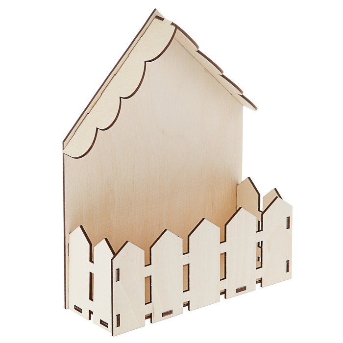 Кашпо флористическое "Конверт-домик", неокрашенный, 18 х 6,5 х 23 см