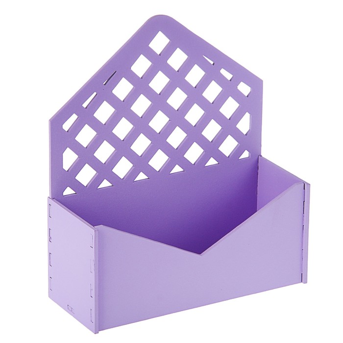 Кашпо флористическое "Конверт", с решеткой, сиреневый, 18 х 6,6 х 20,5 см