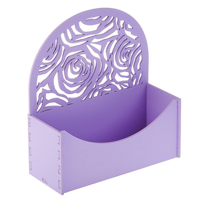 Кашпо флористическое "Конверт", с розами, сиреневый, 18 х 6,6 х 20,5 см