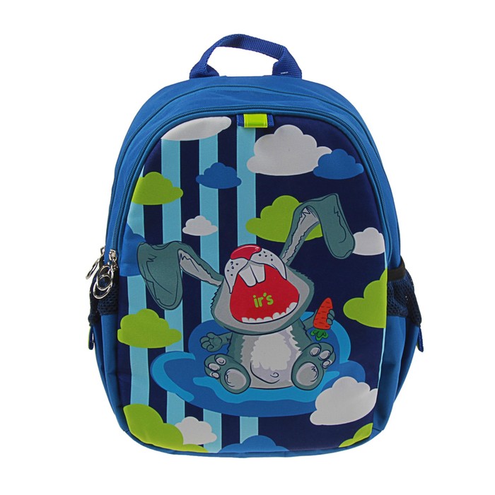Рюкзак школьный с эргономичной спинкой 35 х 28 х 13 см Ir's "Заяц-певец", синий