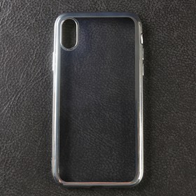 

Чехол LuazON для телефона IPhone X, прозрачный, серебристая окантовка