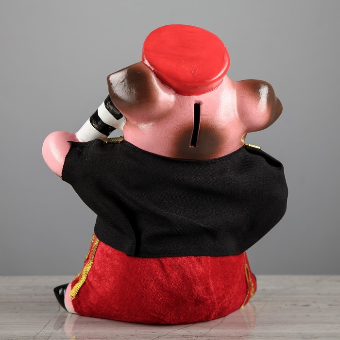 Копилка "Свинка Гаишник", текстиль, микс