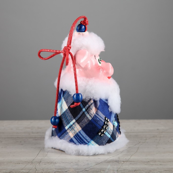 Колокольчик "Поросенок Дед-мороз", микс