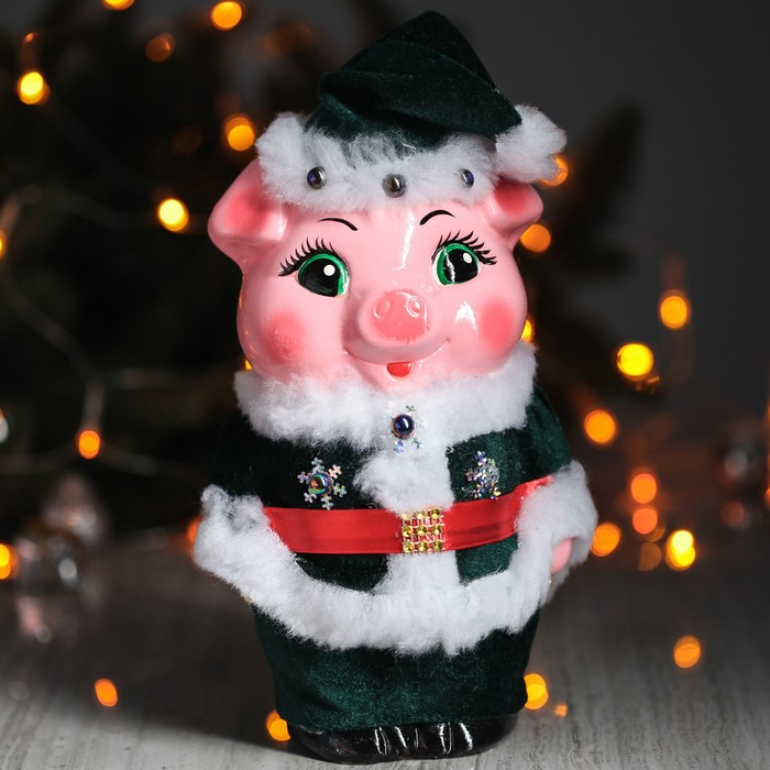 Копилка "Поросёнок Санта-Клаус", микс