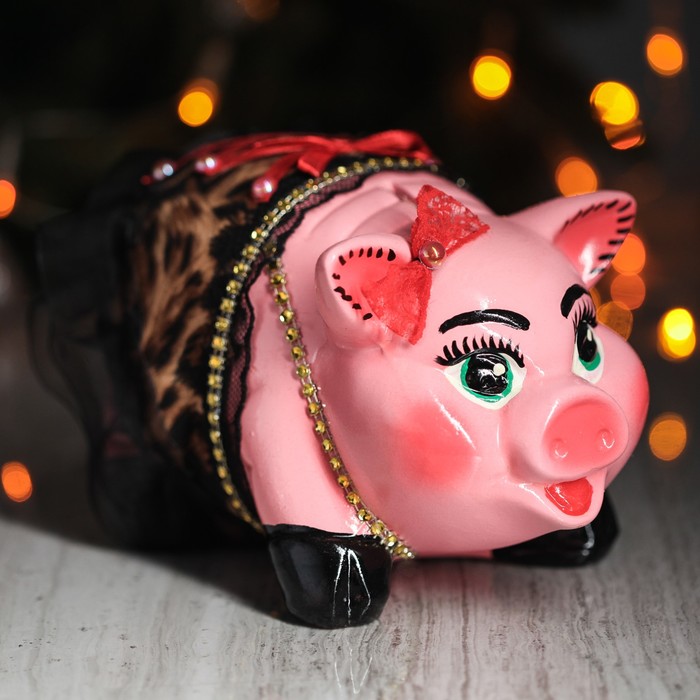 Копилка "Свинка Гламур" микс