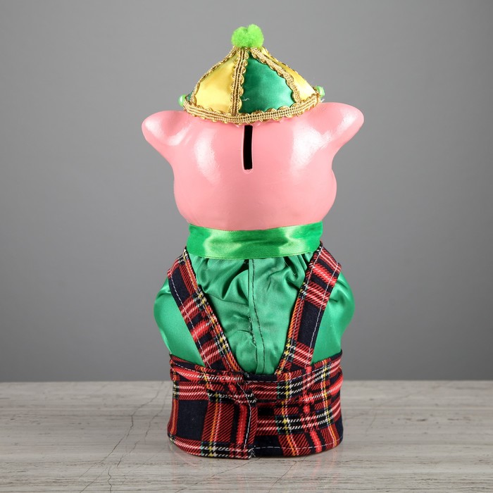 Копилка "Поросенок в кепке" микс