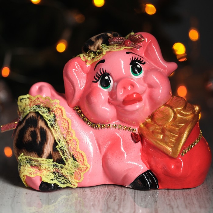 Копилка "Свинка к деньгам" микс