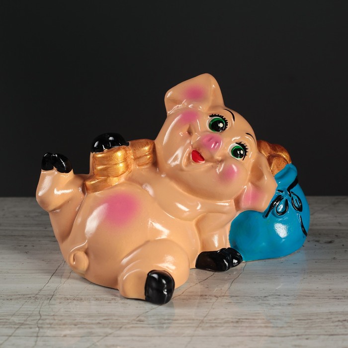 Копилка "Свинка с мешком" микс