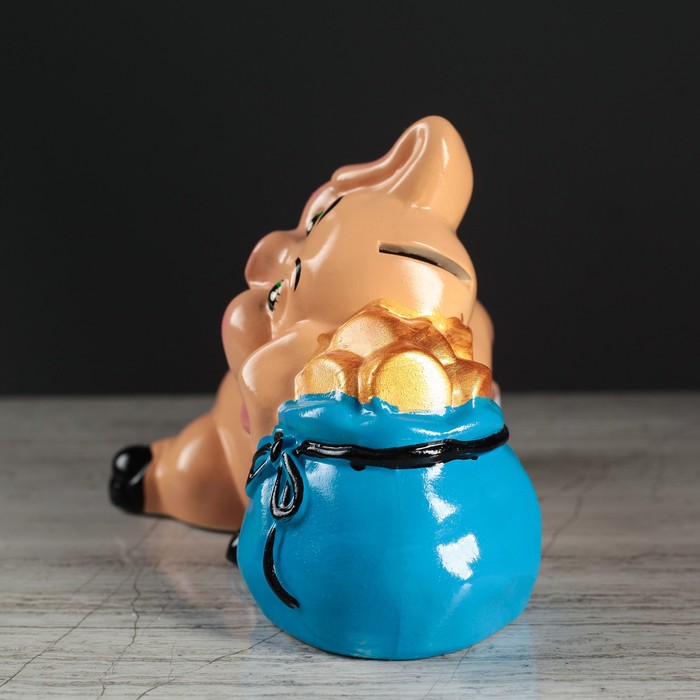 Копилка "Свинка с мешком" микс