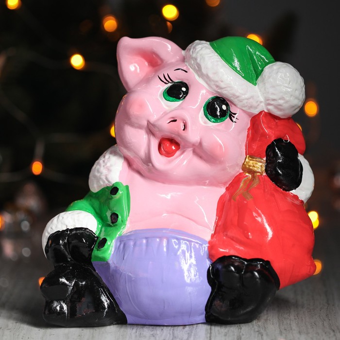 Копилка "Свинка Дед Мороз"