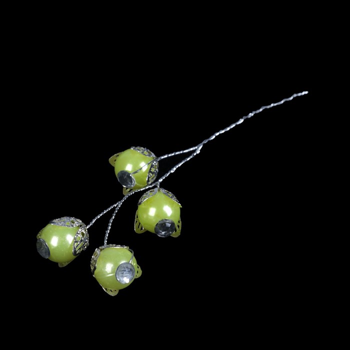 Букетик декоративный "Веточка с жемчужинами 59" 12 см