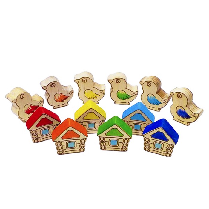 Счётный материал "Птички с домиками", 12 шт.