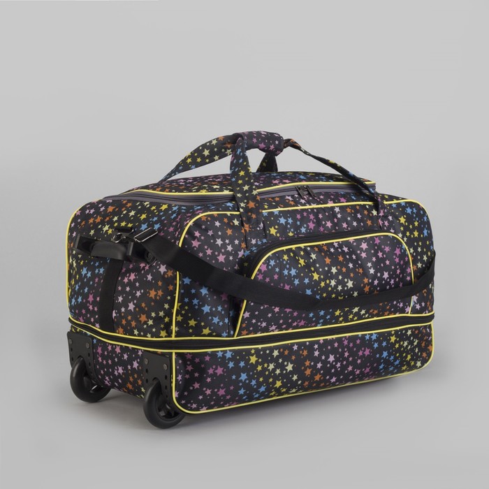 Сумка дорожная на колесах расширением "Звезды", 1 отдел, наружный карман
