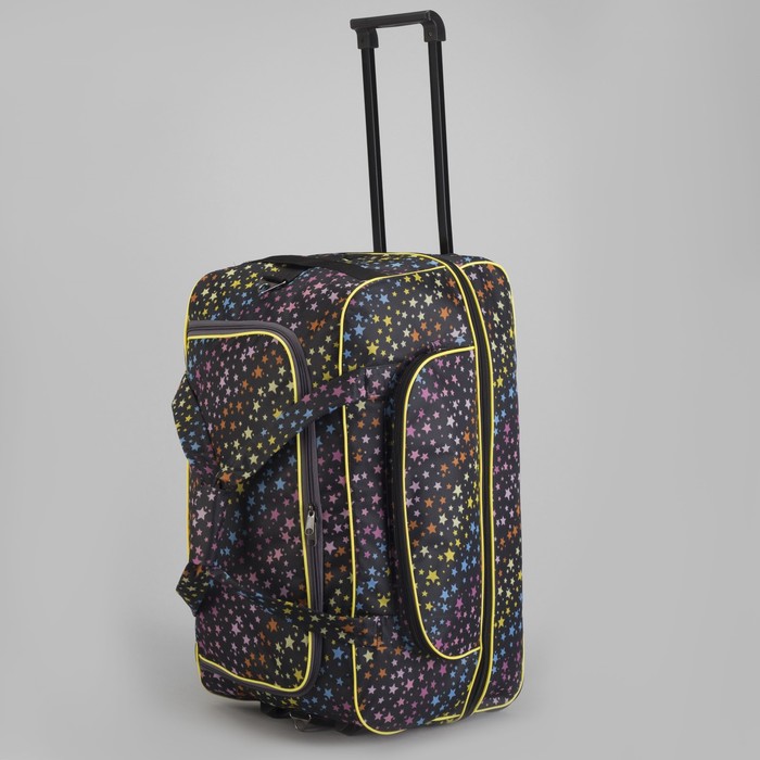 Сумка дорожная на колесах расширением "Звезды", 1 отдел, наружный карман