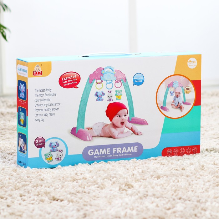 Игровой развивающий центр-турник с погремушками «Малыши-зверята»