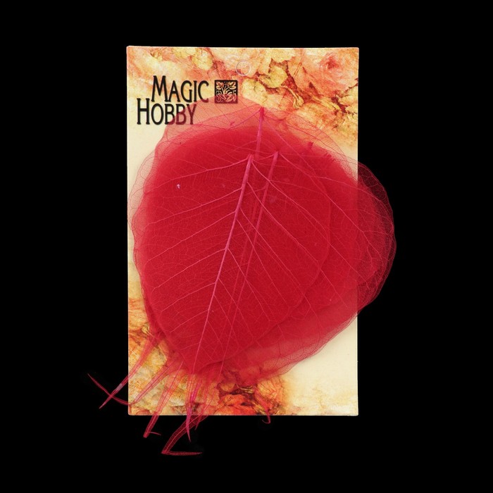 Скелетированный листочек "Магический" красный