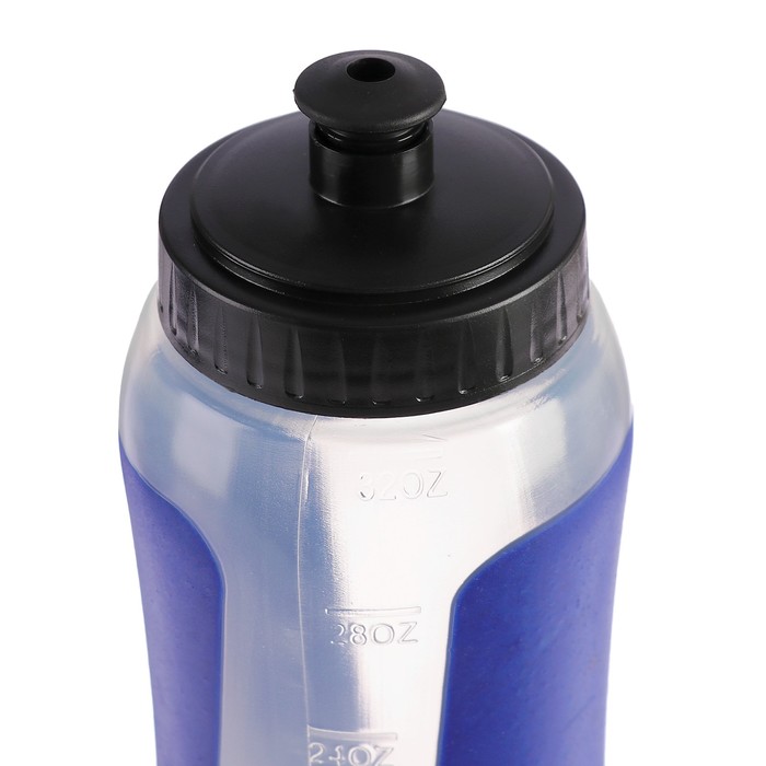 Бутылка для воды 900 мл, велосипедная, пластик PP, вставки синие, 8х23.5 см