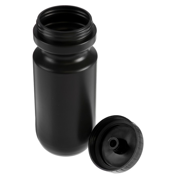 Бутылка для воды 500 мл, велосипедная, с соской, пластик PE, черная, 7х19 см