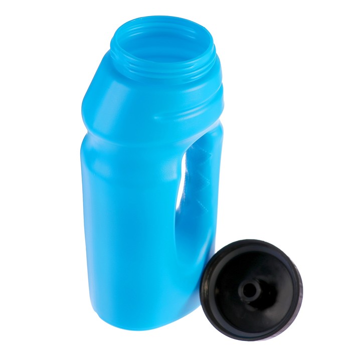 Бутылка для воды 700 мл, велосипедная, с ручкой, пластик HDPE, синяя, 9.5х22 см