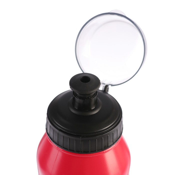 Бутылка для воды 700 мл, велосипедная, пластик PE, красная с черными вставками7.5х22.5 см