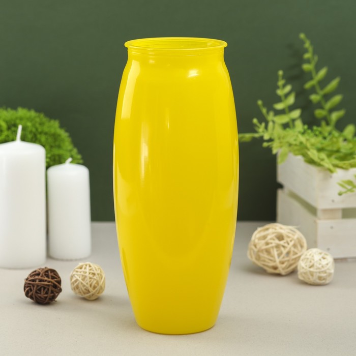Ваза Желтая с напылением красками, d-7см; 10х23 см