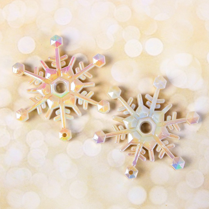 Основа для творчества и декора "Снежинка" набор 4 шт, размер 1 шт 5,2 см, цвет перламутр