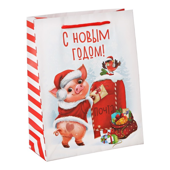 Пакет ламинат вертикальный «С Новым годом!», MS 18 х 23 х 8 см