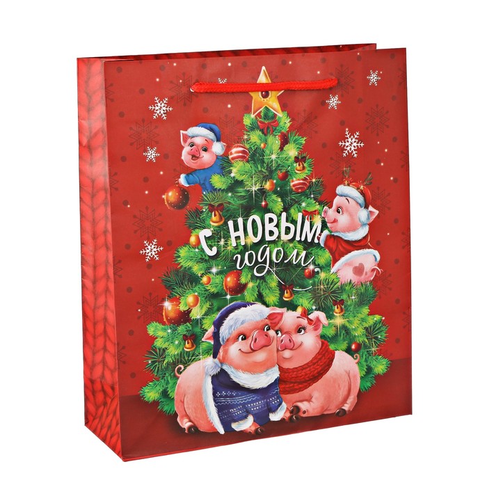 Пакет ламинат вертикальный «Весёлый Новый год», ML 23 х 27 х 8 см