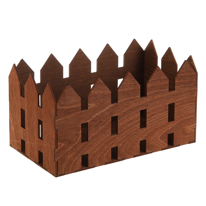 Кашпо флористическое "Заборчик", палисандр, 24,6 х 13,6 х 13,3 см