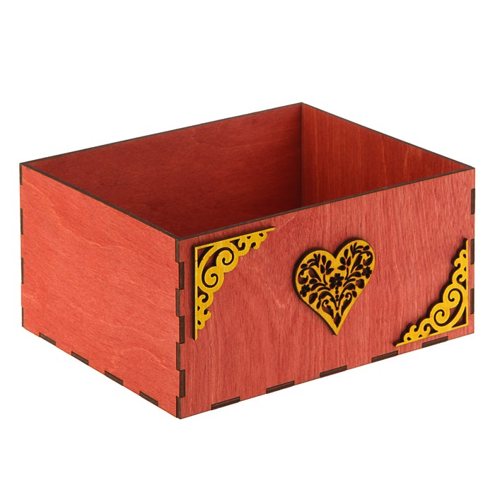 Кашпо флористическое, "Сердце", махагон, 20 х 16,3 х 10