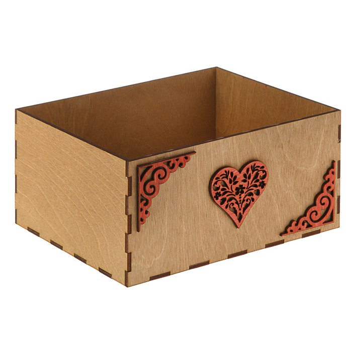 Кашпо флористическое, "Сердце", орех, 20 х 16,3 х 10 см