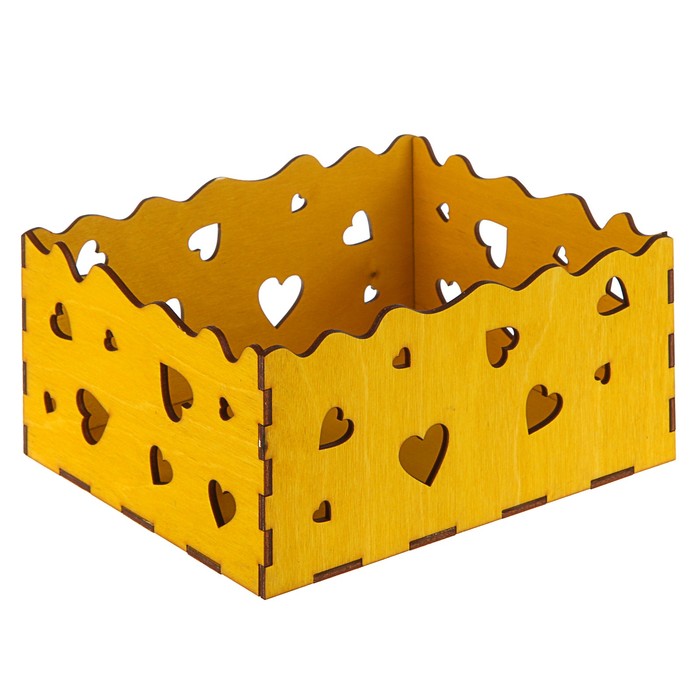 Кашпо флористическое, "Сердца", лимон, 18 х 15 х 9 см