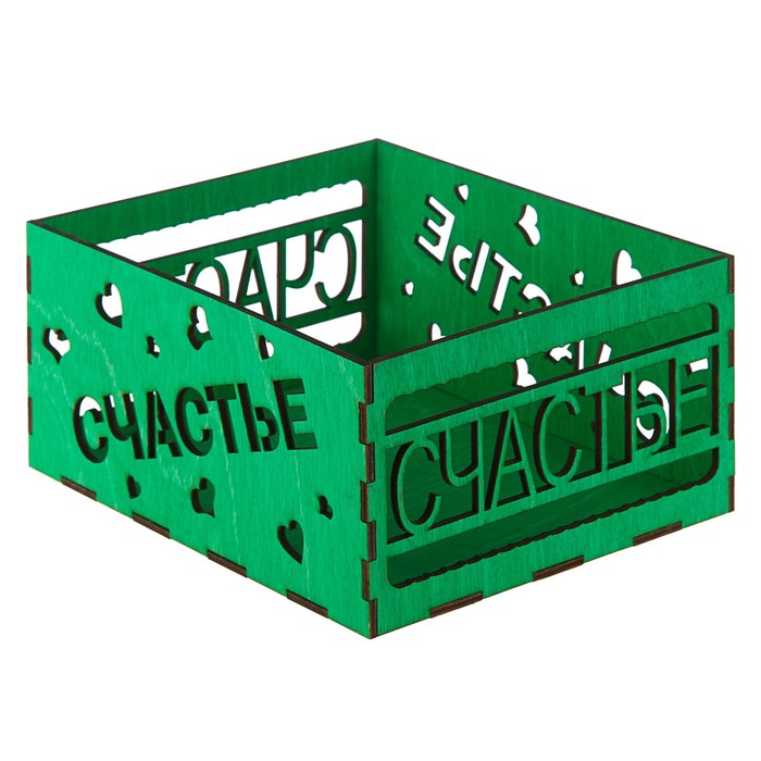 Кашпо флористическое, "Счастье", зеленый, 18 х 15,5 х 9 см