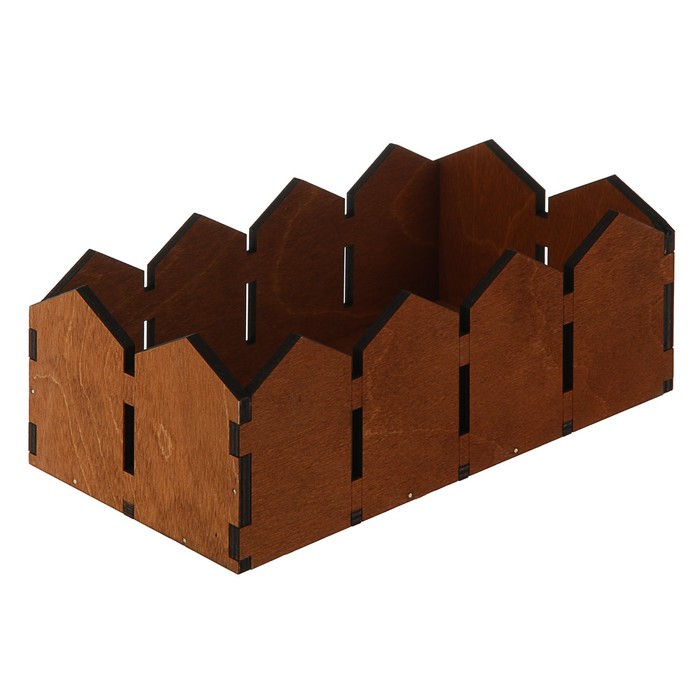 Кашпо флористическое, "Заборчик", дуб, 23,5 х 14,5 х 9 см