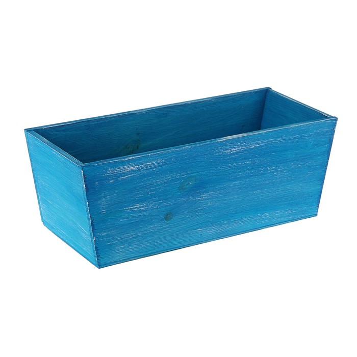Кашпо флористическое "Синий состаренный", 40 х 16 х 15 см