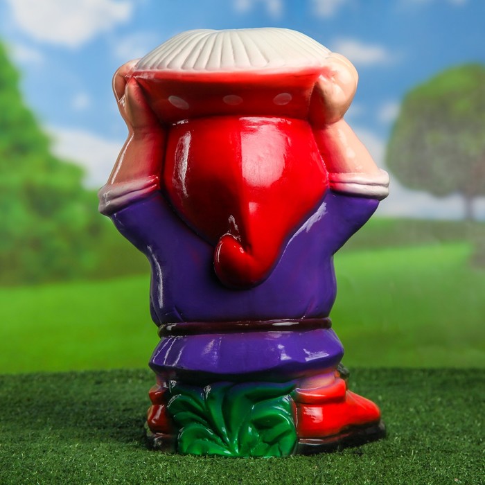 Садовая фигура "Гном с мухомором" 40 см, микс