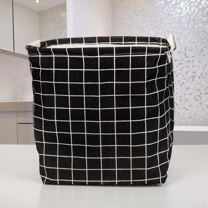 Корзина для белья, текстильная, цвет черный