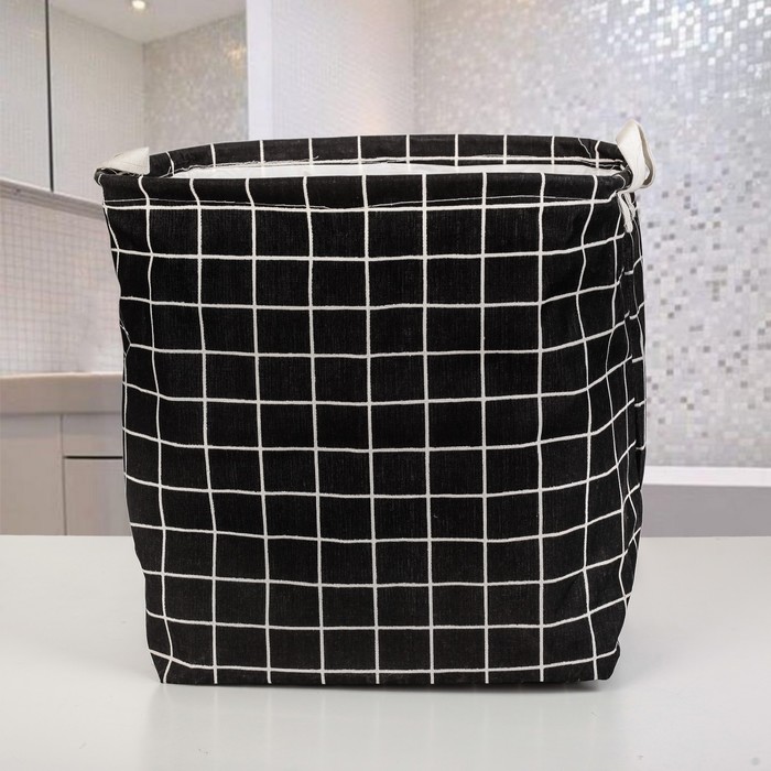 Корзина для белья, текстильная, цвет черный